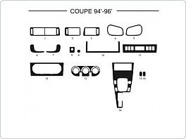 Dekor interiéru Fiat Coupe 1994-1996, carbon standart