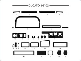 Dekor interiéru Fiat Ducato, 1995-2002, AL hliník