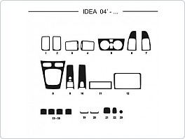 Dekor interiéru Fiat Idea, 2004-, carbon standart