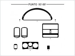 Dekor interiéru Fiat Punto I, 1993-1998, AL hliník