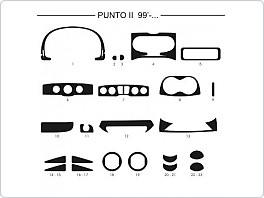 Dekor interiéru Fiat Punto II, 1999-2003, AL hliník