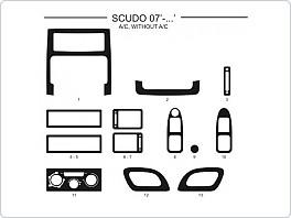 Dekor interiéru Fiat Scudo 2007-, s klimatizací, bez klimatizace, AL hliník