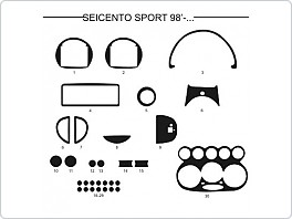 Dekor interiéru Fiat Seicento SPORT, 1998-, carbon plus 