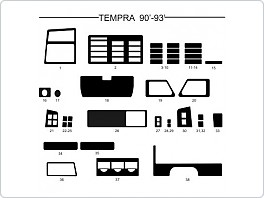 Dekor interiéru Fiat Tempra, 1990-1993, carbon standart