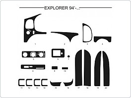 Dekor interiéru Ford Explorer, 1994-, AL hliník