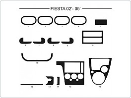 Dekor interiéru Ford Fiesta, 2002-2005, AL hliník