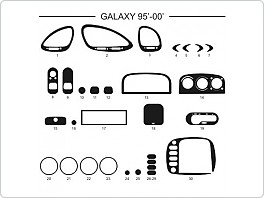 Dekor interiéru Ford Galaxy, 1995-2000, AL hliník