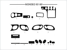 Dekor interiéru Ford Mondeo, 1993-1996, černý