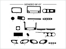 Dekor interiéru Ford Mondeo, 1997-2000, černý