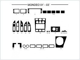 Dekor interiéru Ford Mondeo, 2001-2003, AL hliník