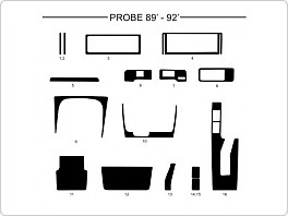 Dekor interiéru Ford Probe, 1989-1992 , carbon standart