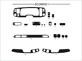 Dekor interiéru Ford Scorpio 1, 1989-, AL hliník