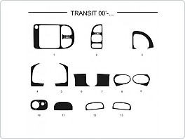 Dekor interiéru Ford Transit, 2000-2005, carbon standart