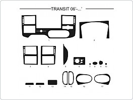 Dekor interiéru Ford Transit, 2006-, žlutý