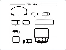 Dekor interiéru Honda CRV, 1997-2002, carbon standart