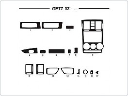 Dekor interiéru Hyundai Getz, 2003-, carbon standart