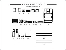 Dekor interiéru Chrysler 300C Touring, 2004-, bez navigace, carbon standart