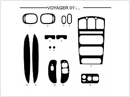 Dekor interiéru Chrysler Voyager, 2001- , AL hliník