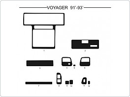 Dekor interiéru Chrysler Voyager, 1991-1993, AL hliník