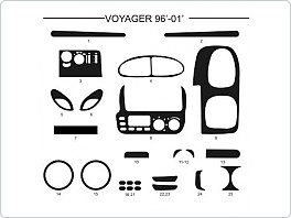 Dekor interiéru Chrysler Voyager, 1996-2001, carbon standart