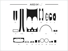 Dekor interiéru Chevrolet Aveo 2004-, carbon standart