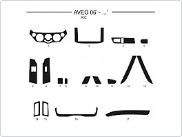 Dekor interiéru Chevrolet Aveo 2006- s klimatizací, carbon standart