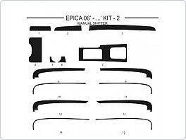 Dekor interiéru Chevrolet Epica 2006- manuální řazení, sada 2, , carbon standart