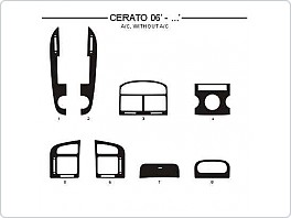 Dekor interiéru Kia Cerato, 2006-, s klimatizací, bez klimatizace, carbon standart