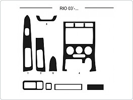 Dekor interiéru Kia Rio, 2003-, AL hliník