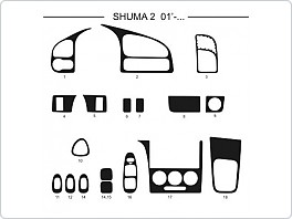 Dekor interiéru Kia Shuma, 2001-, AL hliník