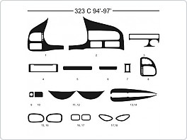 Dekor interiéru Mazda 323C, 1994-1997, carbon standart