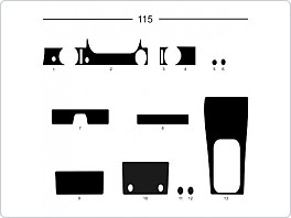 Dekor interiéru Mercedes 115, carbon standart