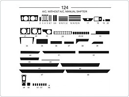 Dekor interiéru Mercedes 124, s i bez klimatizace, manuální řazení, carbon standart