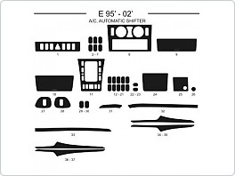 Dekor interiéru Mercedes classe E, 1995-2002, s klimatizací, automatické řazení, carbon standart