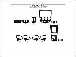 Dekor interiéru Mercedes ML, 1997-2001, klimatizace, automatické řazení, carbon standart