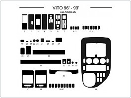 Dekor interiéru Mercedes Vito, 1996-1999, všechny modely, Al hliník