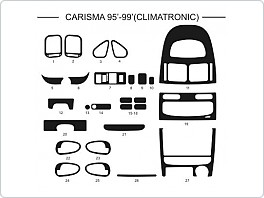 Dekor interiéru Mitsibishi Carisma, 1995-1999, climatronic, Al hliník