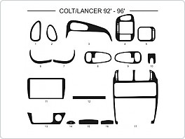 Dekor interiéru Mitsibishi Colt 1992-1996, carbon plus