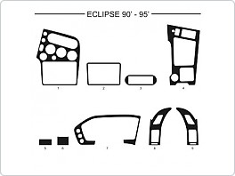 Dekor interiéru Mitsibishi Eclipse, 1990-1995, Al hliník