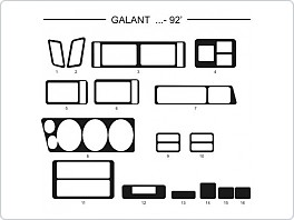 Dekor interiéru Mitsibishi Galant, do 1992, Al hliník