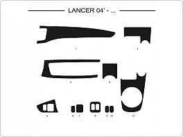 Dekor interiéru Mitsibishi Lancer 2004-, carbon plus