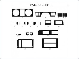 Dekor interiéru Mitsibishi Pajero, do 1991, carbon standart