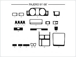 Dekor interiéru Mitsibishi Pajero, 1991-1998, Al hliník