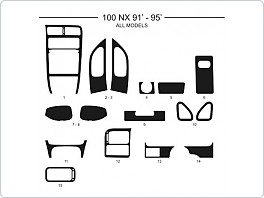 Dekor interiéru Nissan 100NX, 1991-1995, carbon standart