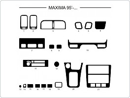 Dekor interiéru Nissan Maxima, model 1995-, carbon standart