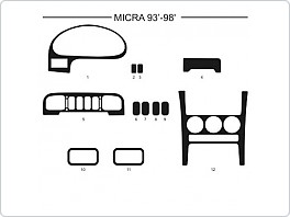 Dekor interiéru Nissan Micra, 1993-1998, AL hliník