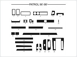 Dekor interiéru Nissan Patrol, 1996-1998, carbon standart