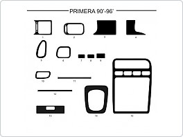 Dekor interiéru Nissan Primera, 1990-1996, manuální řazení, carbon standart