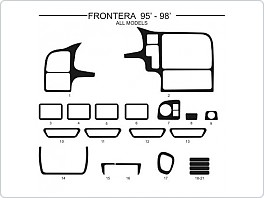 Dekor interiéru Opel Frontera 1995-1998, Al hliník