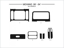 Dekor interiéru Opel Movano 1999-2004, Al hliník